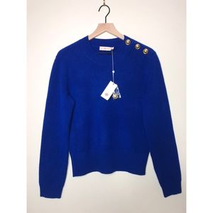 Tory Burch Blue Rose Sweater